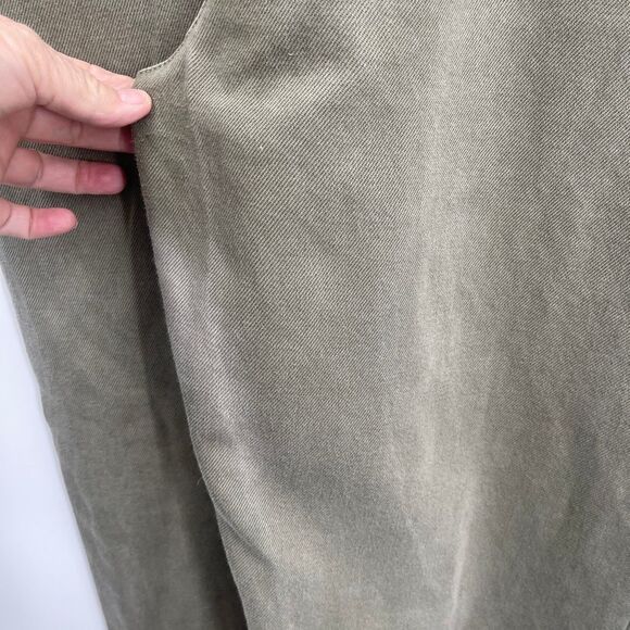 Free People We The Free Olive Green Good Luck Barrel Denim Overalls Size XL - Picture 4 of 10